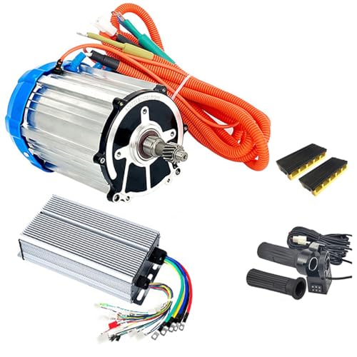 ZHOZHUT 3200RPM 電動三輪車用差動モーターキット2000W 永久磁石式ブラシレスDCモーターキット48V / 60V / 72V 電動三輪車改造キット30管コントローラー付属5穴16歯軸モーター純銅コイルアルミ製ハウジングDIY電動三輪車・カ