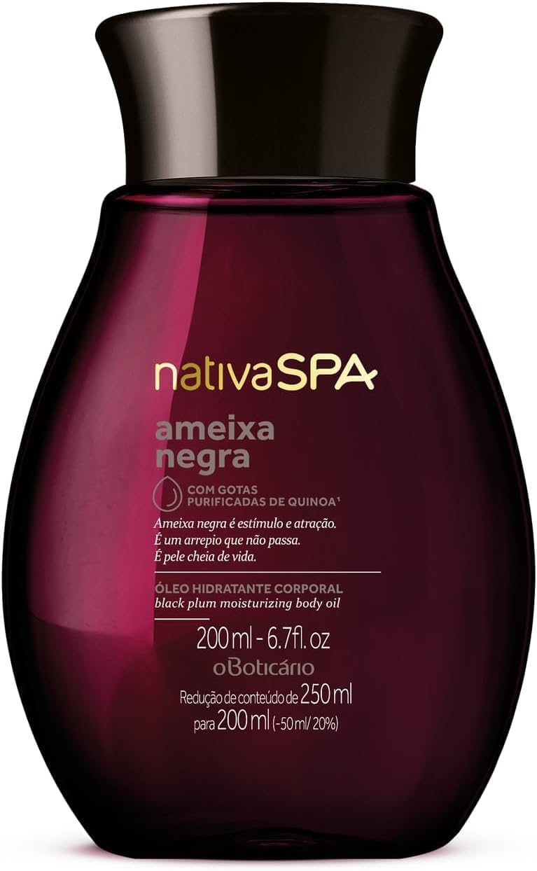 O Boticário Nativa SPA Prugna Nera Set Regalo Cura della Pelle con 4 Prodotti | Crema Idratante Corpo 400ml, Olio Corpo Profumato 200ml, Gel Doccia e Bagno 200g e Bruma Corpo 200ml