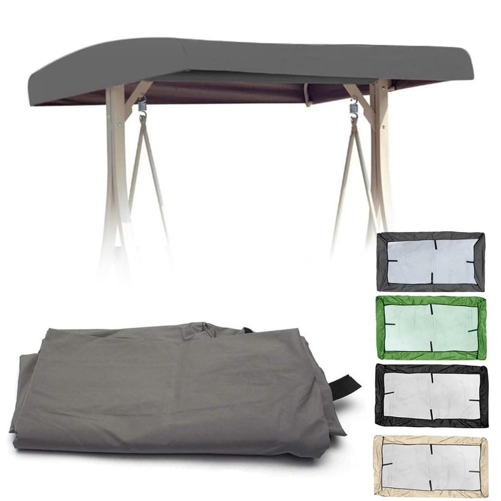 Ersatzdach Für Hollywoodschaukel 191x120cm 213x122cm Hollywoodschaukel Dach Für Veranda, Ersatz-Bezug Sonnendach Für Gartenschaukel(Gray,75x47x9in(191x120x23cm))