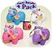 Animolds PooPoo Unicorn (Glitter Pooping Unicorns) Keychains Pink, Blue, Purple & White Complete Gift Set Party Bundle - 4 Pack
