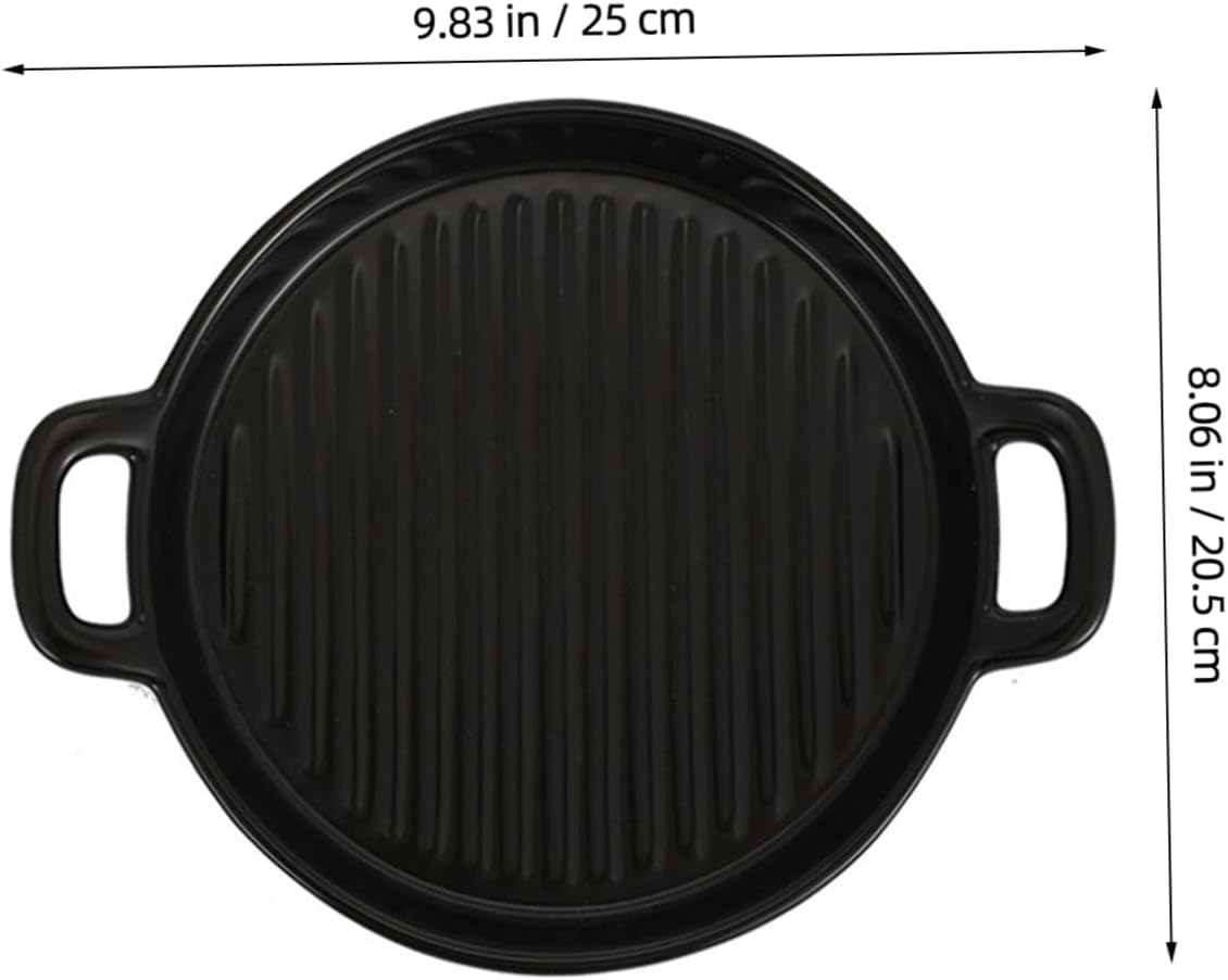 Ceramic Baking Dish Round Baking Tray Focaccia Bread Pan Kitchen Bakeware Sushi Serving Tray