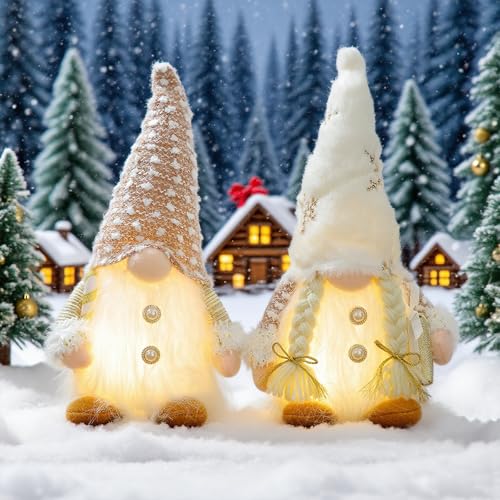 Sunshine smile 2 Stück Wichtel LED,30cm Weihnachtswichtel...