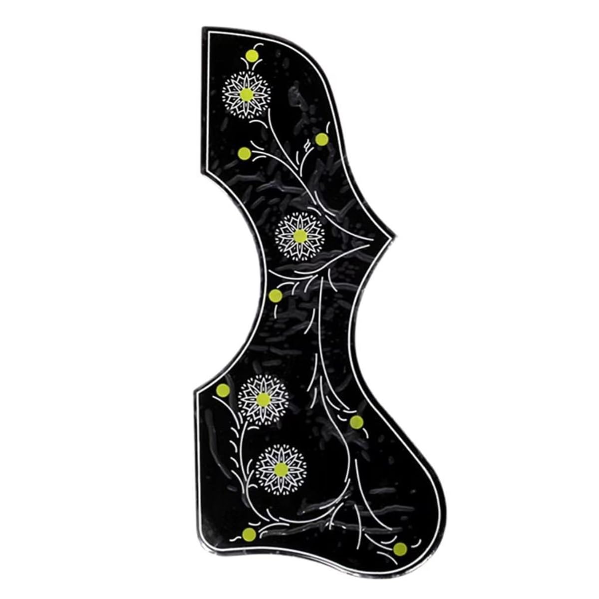 Alnicov Acoustic Guitar Pickguard Sticker,2.5mm Thickness Scratch Plate Sticker With Inlay Flower Design for Guitar Pickup Guard Decoration