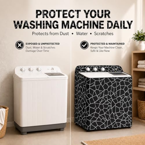 Image of Star Weaves Semi Automatic Washing Machine Cover for LG 6kg, 6.2kg, 6.5kg, 7kg, 7.5kg & 8kg Top Load | Waterproof, Dustproof, Rustproof | Heavy Duty Polyester Cover