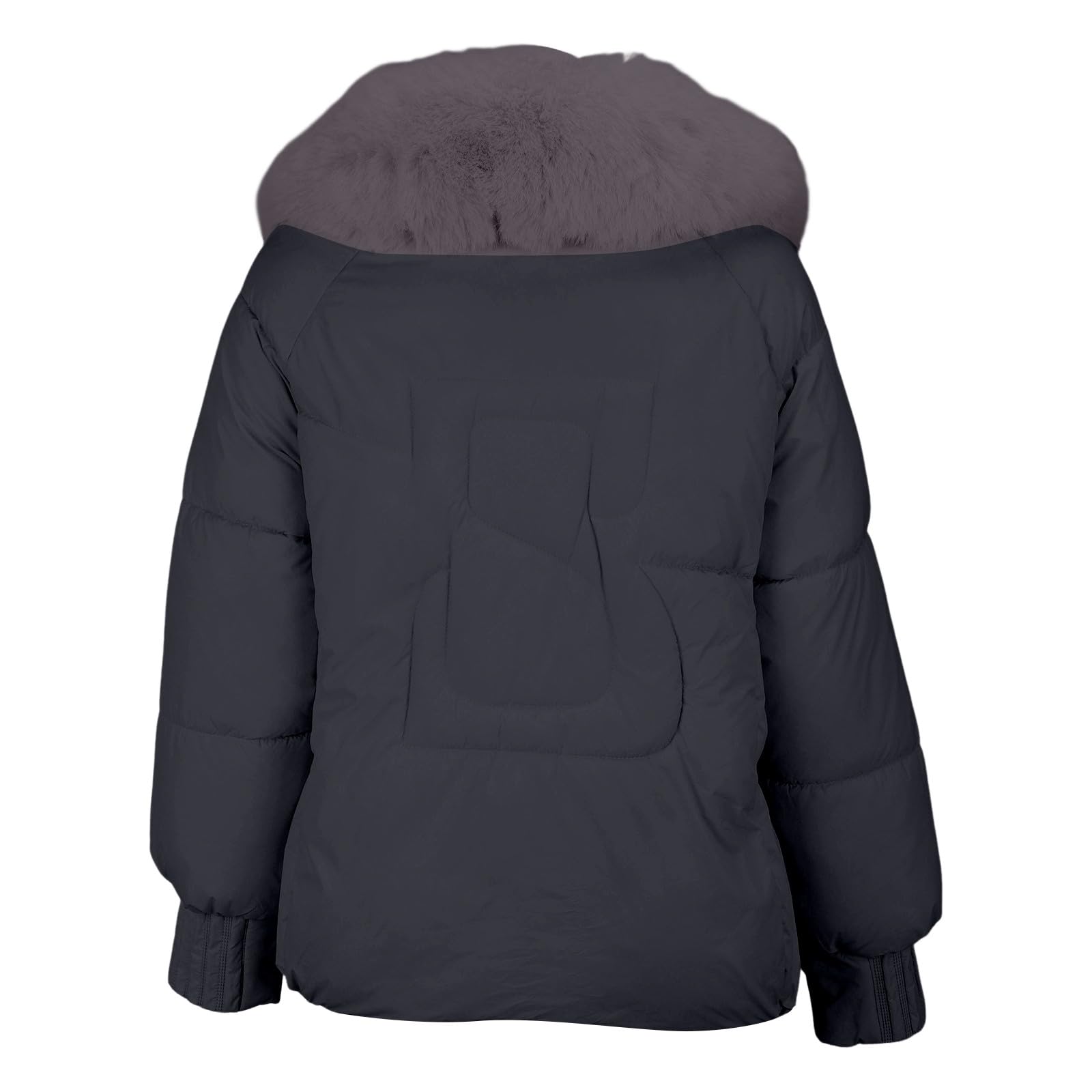 Chaqueta de invierno de talla grande para mujer, con ribete de piel