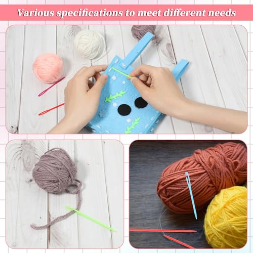 Image of 60 Pcs Plastic Sewing Needles Plastic Needles for Kids Large Eye Sewing Needles Yarn Needles Learning Needles for DIY Sewing Handmade Crafts, 2.7 /3.5 /5.9 Inch