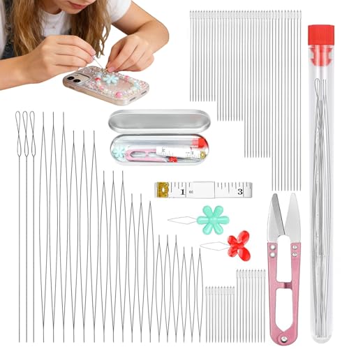 Agujas de enhebrar y cuentas para labores de acolchar, tejer y ganchillo casero