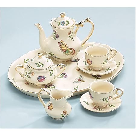 Miniature Porcelain Insect Teaset 