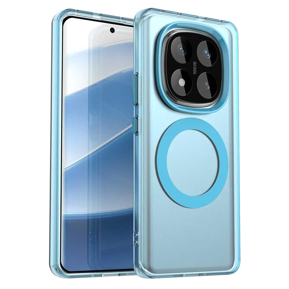 Compatible with Redmi Note 14 Pro 5G Case Cover,Supports Wireless Charging,Shockproof Magnetic Phone Case,Compatible with Xiaomi Poco X7 5G Case Blue