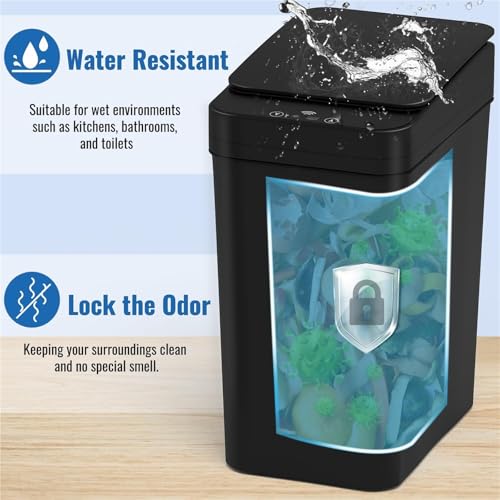 Bote de basura para baño automático de 12L con tapa y sensor 4