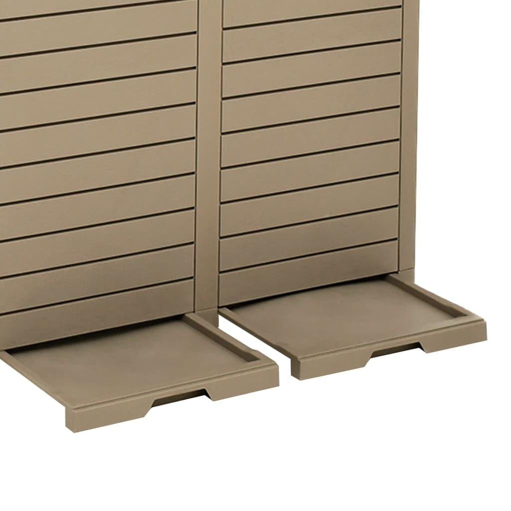 vidaXL Poubelle d'Extérieur, Bac à ordures avec Double Couvercle, Poubelle avec 2 Seaux Parc Jardin Terrasse Patio, Marron Clair Polypropylène