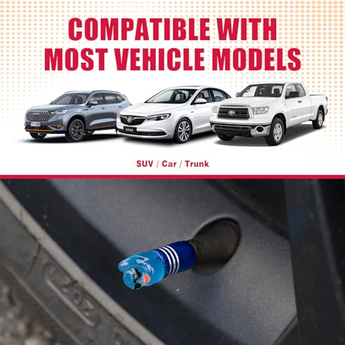4Pcs Tire Valve Stem Cap Cover for Car SUV Truck, Valve Cover with Funny Duck Sunglasses, Decorative Tire Valve Caps Wheel Accessories (Blue Sunglasses Duck)