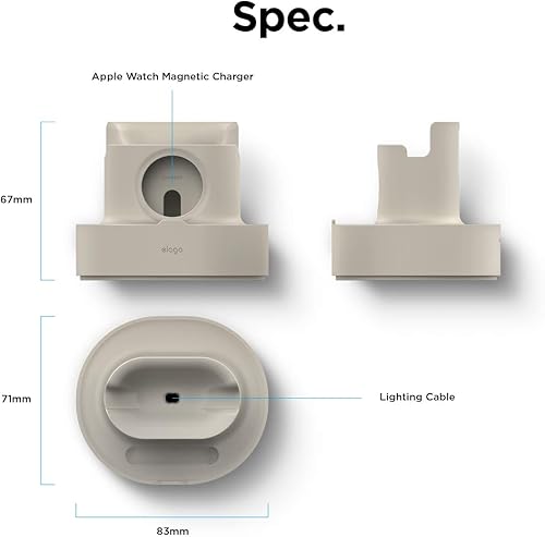 Miniatura 8 de elago Estación de carga 2 en 1 para productos Apple compatible con AirPods 2/1, Apple Watch Series 11/10/9/8/7/6/5/4/3/2/1/SE3/SE2/SE1, iPhone