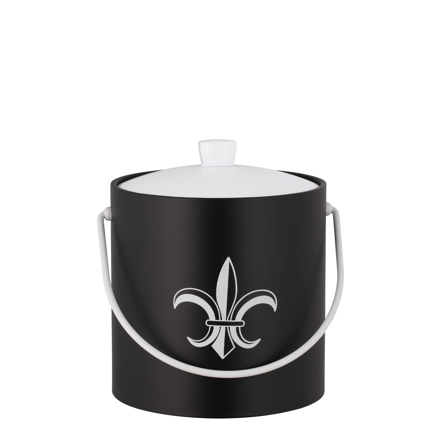 Kraftware Collection Seau à glace Fleur de Lis, Noir 3 litres