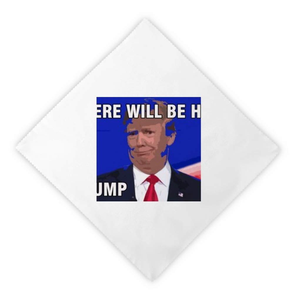 Servilletas de tela lavables con imagen de Trump blanca para cena y almuerzo, pack de 2