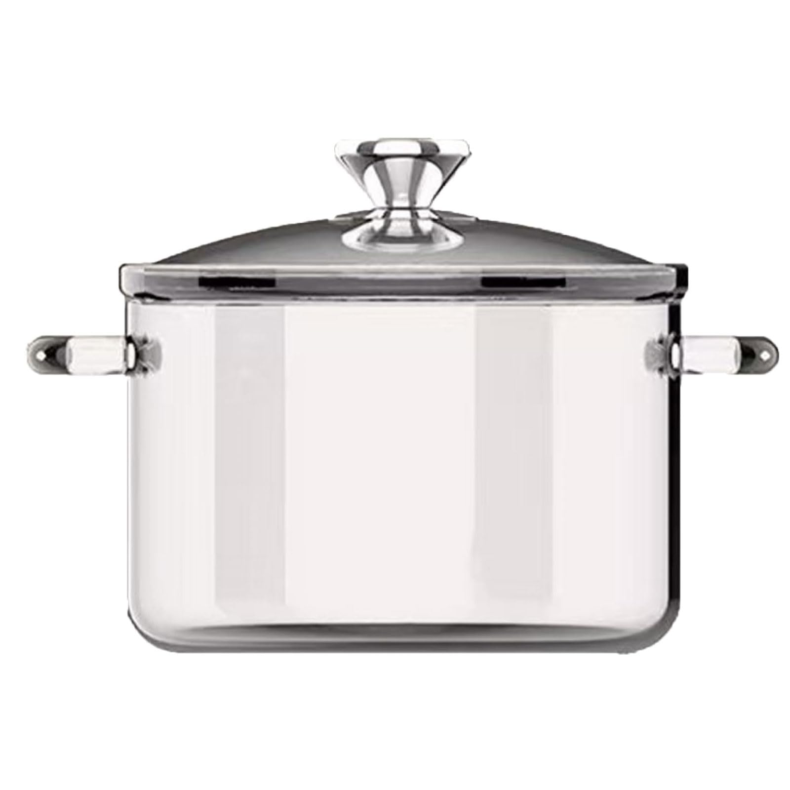 Blissbuilt Transparent Glass Pots For Cooking,Clear Glass Simmer Pot 3.5L Large Cookware Stove Top Safe Borosilicate Saucepan With Double Ear Anti-Scald Handles And Lid