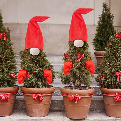 Pamase Christmas-Gnomes Hat Tree Topper - Santa Hat Bush Kit With Nose And Gloves, Large Swedish Scandinavian Tomte Plush Ornaments Decor For Xmas Holiday Party Home Decorations #TOP7