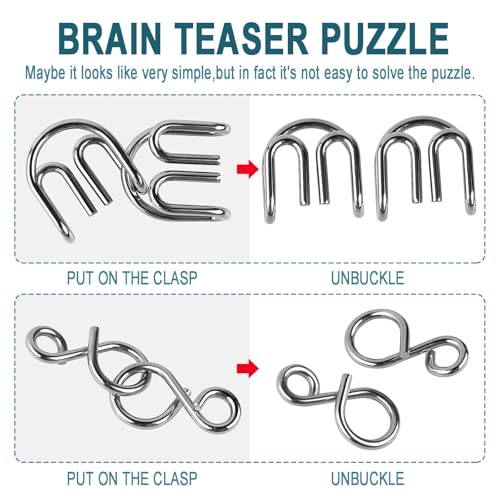 Surplex 16 Stück Knobelspiele Kit Denksportaufgaben Metallpuzzle Entwirrung Puzzles Geduldspiele Set für Erwachsene und Kinder