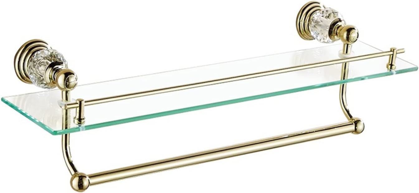 KETTEL Gold Crystal Bathroom Hardware, Gold Polished Solid Brass Bathroom Accessories Wall Mounted,Kitchen Bath Accessories (Color : Towel Ring)