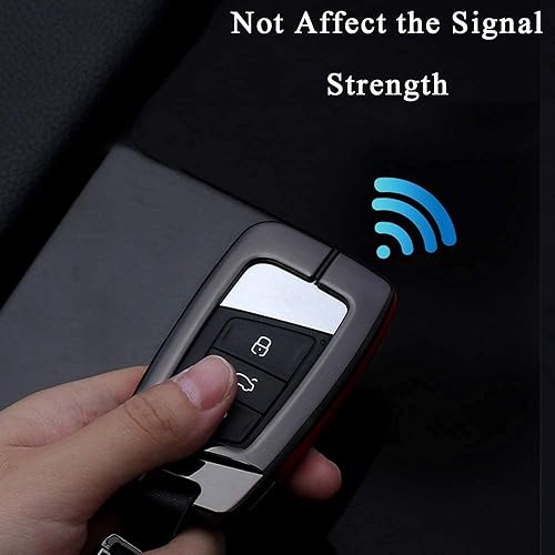 Miniatura 7 de HIBEYO Funda para llave de cuero de aleación de zinc compatible con Volkswagen Golf 7 MK7 Atlas Jetta Passat Arteon Tiguan Key Fob funda de 3