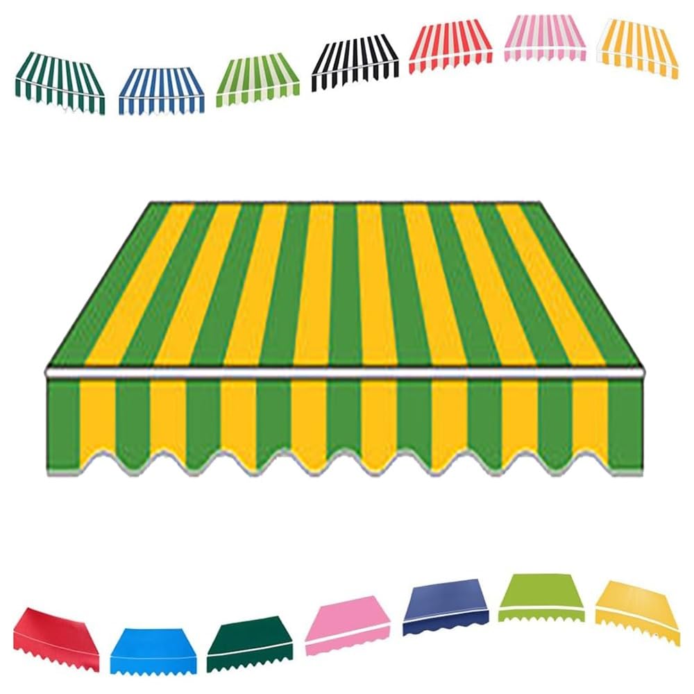 Tela di ricambio manuale retrattile per tenda da sole, 4,9 x 3,7 m, 3,7 x 3 m, 3 x 2,4 m, 2,4 x 1,5 m, tenda parasole per esterni per cortile e terrazza, a righe A (2,5 x 1,5 m)