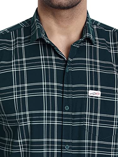 Image of Majestic Man Slim Fit Cotton Casual Check Shirt for Men