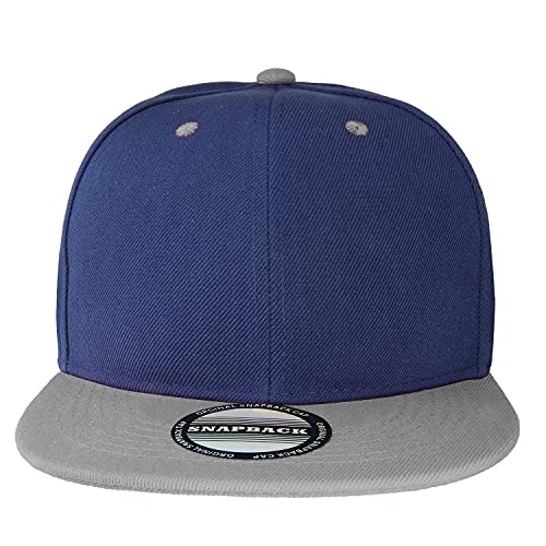Image of Falari Classic Snapback Hat Cap Hip Hop Style Flat Bill Blank Solid Color Adjustable Size