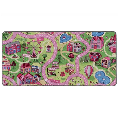 Primaflor Interaktiver Spielteppich Sweet City - 140x200 cm, Made in Europe Kinderteppich mit...