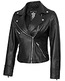 Blingsoul Womens Pure Leather Jacket | [1301432] 1-Ninfa Black, S
