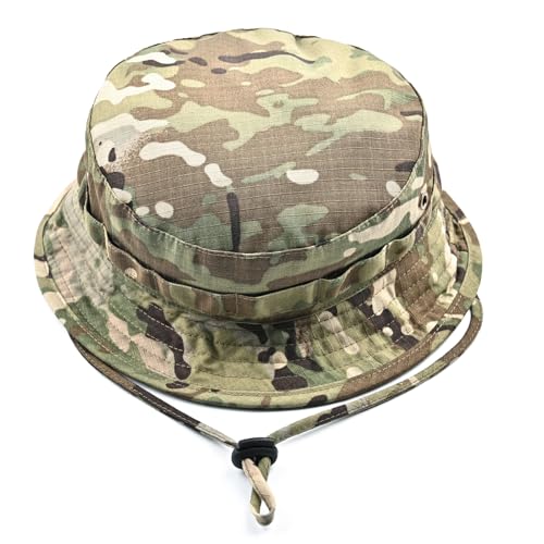 SGQTZDZQ Camo Bucket Boonie Hat for Men Women Military UPF50+ Hunting Bush Jungle Fishing Wide Brim Army Military Sun Cap Safari Hat for Hunting Beach Airsoft Camping
