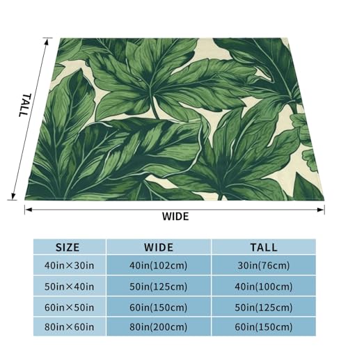 Couverture en flanelle douce toutes saisons plaid chaud feuillage vert