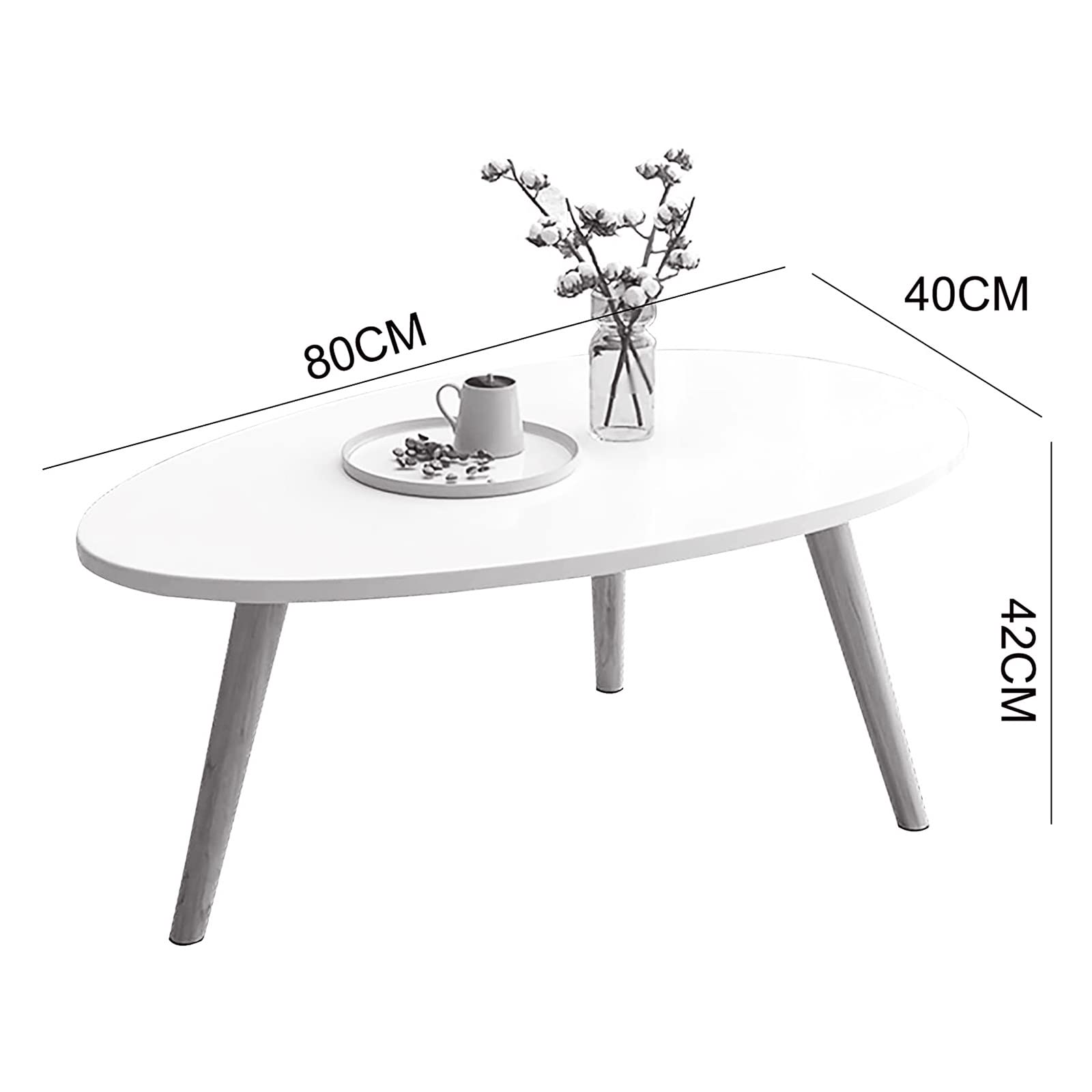 ZXFDM Coffee Table,Living Room Teardrop-shapede Desk, Modern