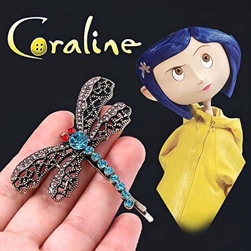 Coraline Dragonfly Hair Clip - Halloween Coraline Costume Cosplay Cartoon Pin - Christmas Gifts For Kids Girls Teens Women Men (Dragonfly Hair Clip) #TOP5