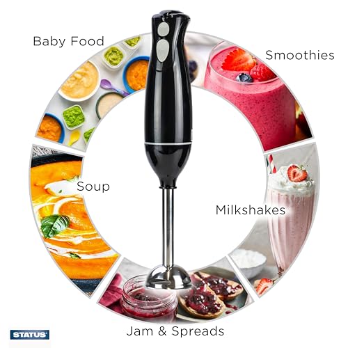STATUS Concord Hand Blender, 200 W Corded Stick Blender with 2 Speed Settings, Stainless Steel Blade and Detachable Rod, Lightweight and Compact, Black (CONCORD1PKB4) - Image 3