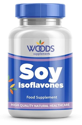 Image of Soy Isoflavones (180 Tablets) from Woods Supplements | Vitamin B6 which contributes to The Regulation of hormonal Activity | 100mg Isoflavones | Suitable for Vegetarians & Vegans