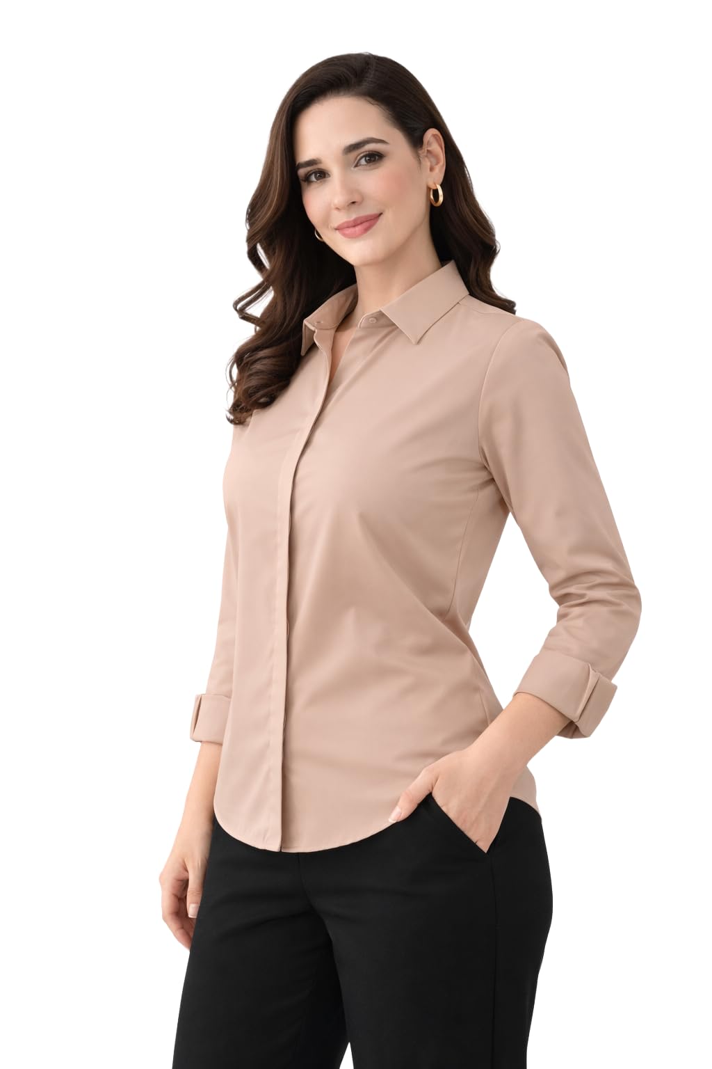 rangkathaa Womens Formal Shirt for Office Wear | Soft Fabric Smart Fit Professional Shirt for Work, Meetings, Corporate & Business Style-picture-35