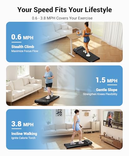Image of THERUN Walking Pad Treadmill Under Desk, Portable Mini Treadmill for Home /Office, Walking Pad Treadmill 2.5HP, Walking Jogging Machine with 265 lbs Weight Capacity Remote Control LED Display