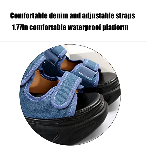 KCTRFSJ Women Fish Mouth Adjustable Hook Ring Platform Sport Sandals Slides,Summer Outdoor Wedge Walking Hiking Sandal,Beach Casual Chunky Open Toe Athletic Sandal3
