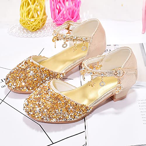 Kids Girls Rhinestone Dress Pumps Glitter Sequins Princess Low Heels Dress Shoes Crystal Sandals for Girls Kids2