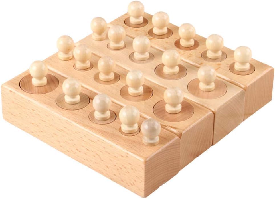 THE BRAIN GYM FACTORY - Montessori Wooden Knob Cylinders | Montessori Knobbed Cylinders Blocks Home Preschool 2 3 Years Old Toys - Family Game Early Development Senses Home School Toy (B0DGT1XVXX) Amazon Price History, Amazon Price Tracker