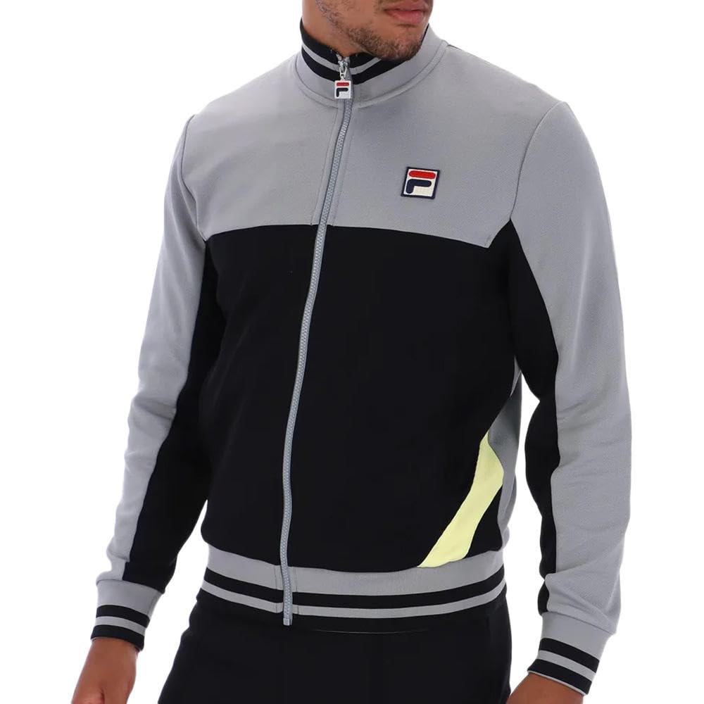 Fila Men's Black Track Jacket Grey/ Tiebreaker, Xs