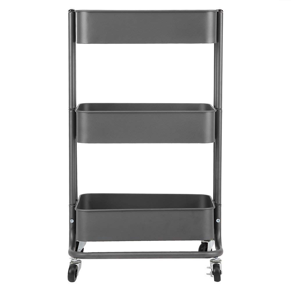 Buy GOTOTOP 3Tier Metal Utility Service Cart Rolling Storage Shelves with Handles,Storage