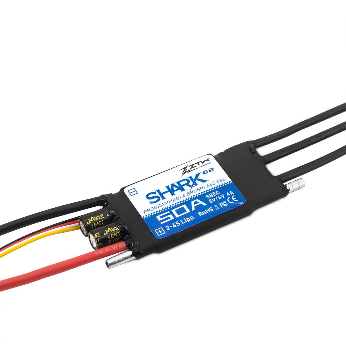 ZTW Shark G2 Series 50A Bi-Direction Water Cooling Brushless ESC with SBEC 6A/5V for RC Boat and Other DIY Project
