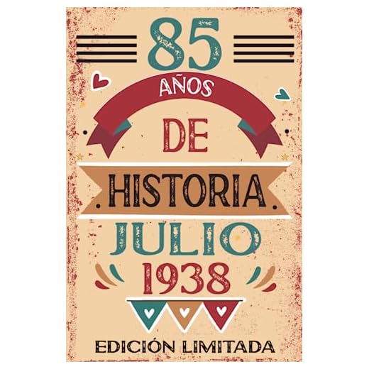 85 Años De Historia Julio 1938: Libro de visitas, cuaderno, 110 páginas de felicitaciones, idea de regalo, regalo Para la esposa, novia, mujer, La madre