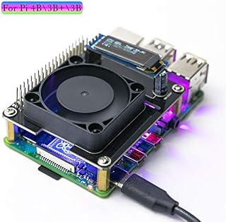 Yahboom Raspberry Pi 4B 3B+ 3B Cooling Fan Intelligent Temperature Control I2C OLED