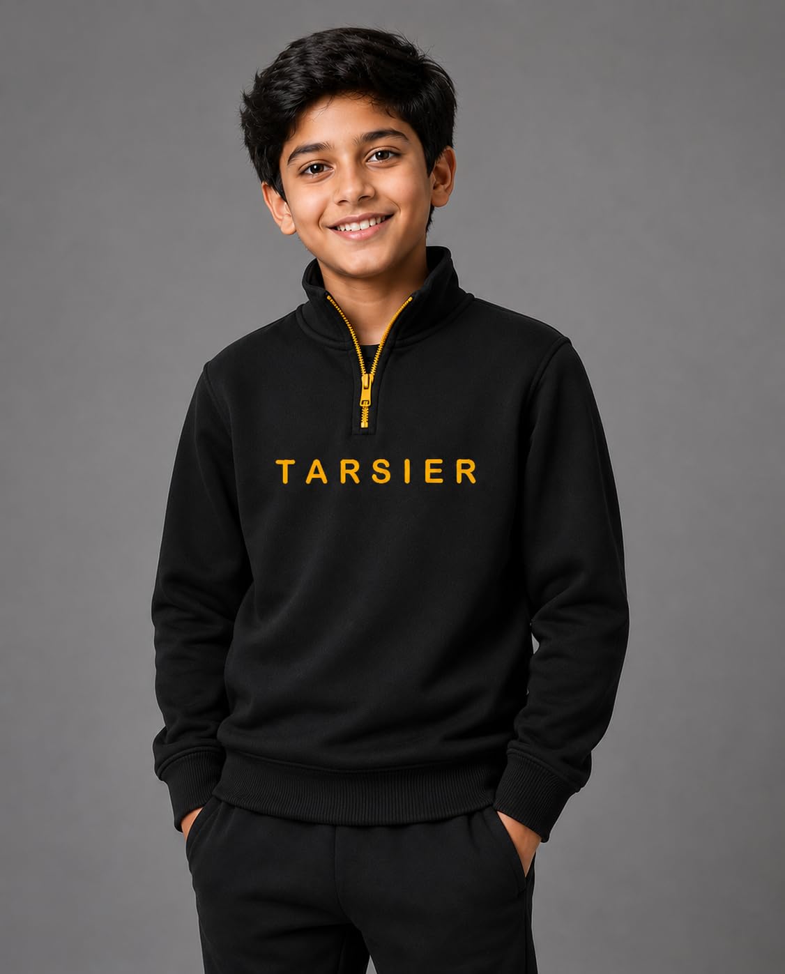 Boys High Neck Zipper Sweatshirt Long sleeve Winter wear (Loopnet fleece)-image-11