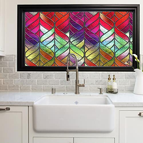 Dktie Window Privacy Film,Same Color On Both Sides, Static Cling Without Glue, Heat Control, Waterproof, Keep Natural Light (135, 17.7 X 78.7 Inch (45 X 200 Cm)) #TOP3