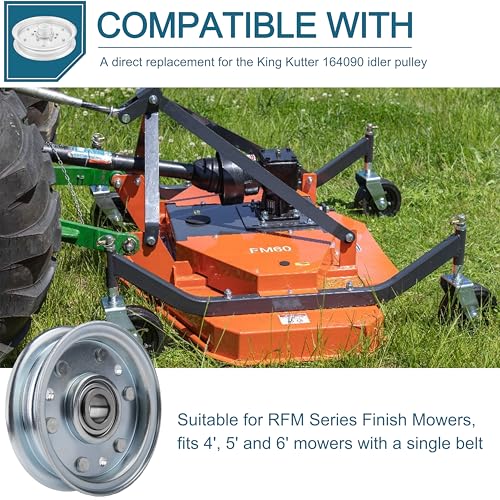 Finish Mower Idler Pulley, Replaces King Kutter Part #164090, for RFM Series Finish Mowers,4\', 5\', 6\' Mowers