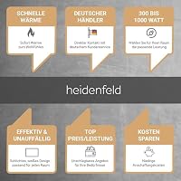 Heidenfeld Infrarotheizung HF-HP100-3 | 𝟭𝟬 𝐉𝐀𝐇𝐑𝐄 𝐆𝐀𝐑𝐀𝐍𝐓𝐈𝐄 - 400 Watt - Bis 10 m² - Infrarot Heizkörper - Elektroheizung mit Thermostat - Überhitzungsschutz (HF-HP100-3 400 Watt) – Ansicht 7