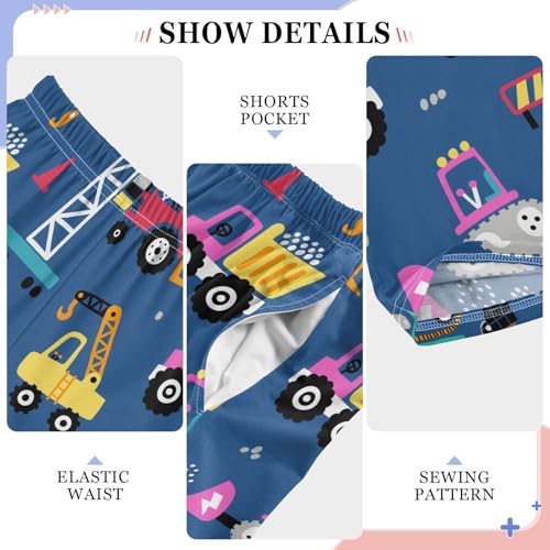 ZZXXB Bulldozer Truck Print Boys Long Pants Soft Trousers Elastic Waist Kids Lounge Bottoms with Pockets S-XL4